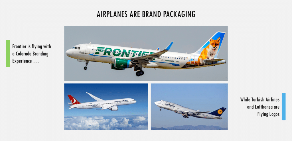 Frontier Airplanes are a brand packaging